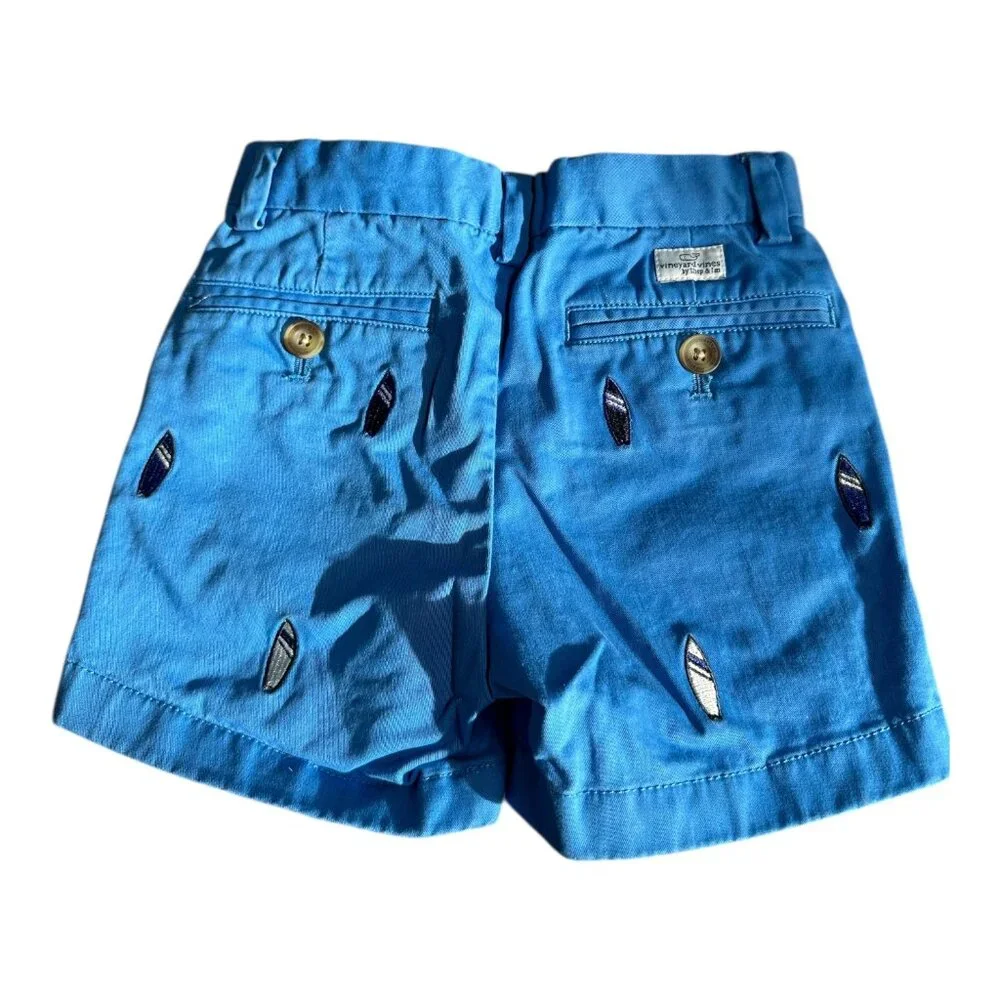 EUC Vineyard Vines Blue Chino Shorts with Surf Boards 2T - Picture 2 of 7